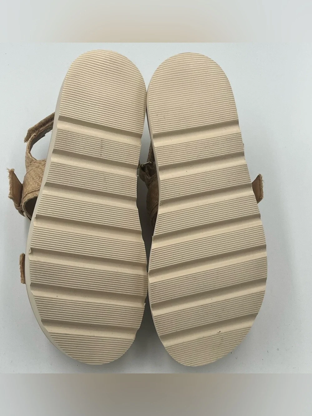 Madden Girl Marciaa Platform Sandals Natural Raffia Women’s Size 8